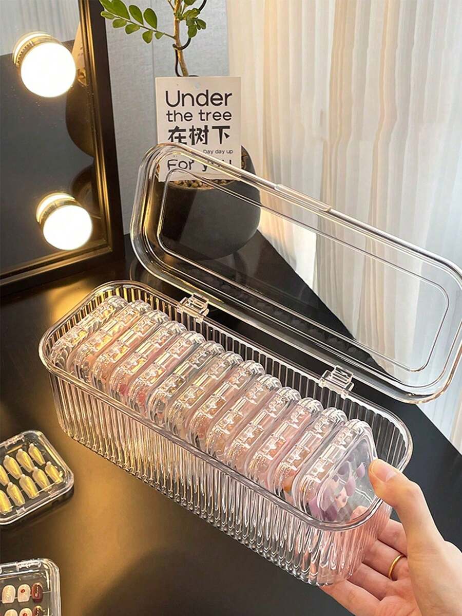 1/14/15pcs Transparent Storage Box With Cover, Suitable For Storing Nail Tips, Bracelets, Necklaces, Professional Jewelry Box, Portable Anti-Oxidation Bracelet Box - View 1