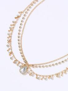 1pc Elegant Gold Crystal Tassel Headchain, Shiny Delicate Bridal Hair Accessory, Atmospheric Wedding Headpiece, Suitable For Wedding Ceremony, Bridal Photoshoot And Various Occasions,Travel,Birthday - Gold - View 4