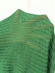 Basics Set de 2 piezas de kimono de unicolor de manga corta y shorts para mujer para vacaciones - Verde - Ver 9
