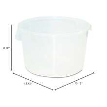 Rubbermaid 5726-24 12 Qt Capacity 13-1/8" Diameter X 8-1/8" Height C Color Polypropylene Round Sge Container Pack Of 1 - as pic - View 3