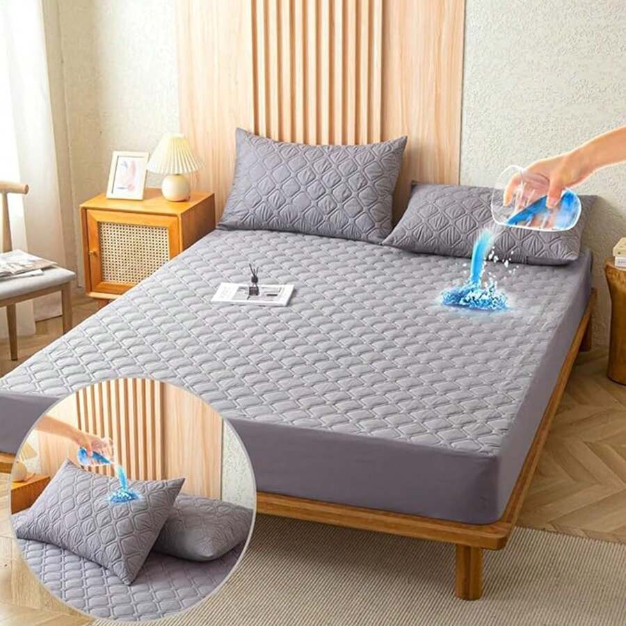 Waterproof Mattress Protector King Size - Grey - View 1