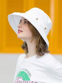 女士渔夫帽，帽檐可调节，夏季防晒，户外休闲百搭帽，适合度假和旅行。 - 漁夫帽 - 查看 12