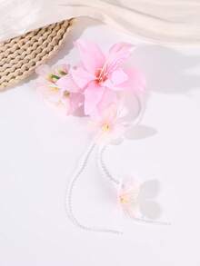 1 chiếc kẹp tóc hoa giả phong cách Bohemian mùa xuân/hè kèm dây hạt hình bướm, phụ kiện tóc cô dâu, du lịch, nghỉ lễ, đi biển, quà tặng lễ hội tinh tế. - Nhiều màu - Xem 10
