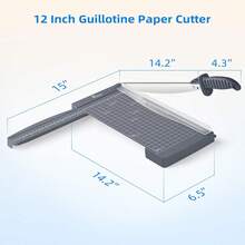 Máy cắt giấy 12 inch (khoảng 30,5 cm) có thước kẻ ẩn, máy cắt giấy công suất lớn, sức chứa 12 tờ, thích hợp cho thiệp, ảnh, album ảnh, văn phòng, lớp học, studio (Màu xám) - Mảnh duy nhất - Xem 6