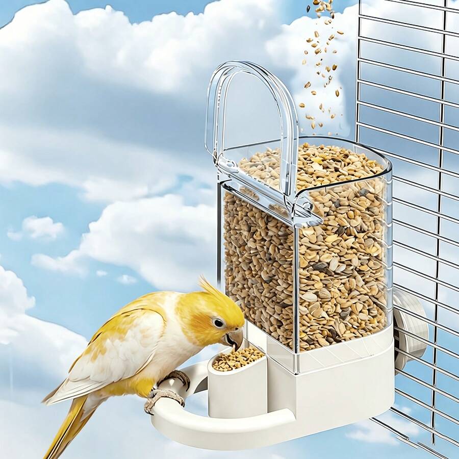 1 Stück zufällige Farbe Hängende automatische Vogelfutterspender, Plastikkäfig Tränke für kleine Papageien, Nymphensittiche, Unzertrennliche - Einheitsgröße - Übersicht 1