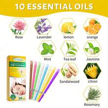 OUHOE Bộ 10 nến tai làm từ sáp ong 100%, thoải mái, nhẹ nhàng loại bỏ ráy tai và chăm sóc nuôi dưỡng tai, Thành phần: Mật ong, Sáp ong, Chiết xuất keo ong, Sáp cọ, Vải, Trường học, Trở lại trường học, Du lịch, Vật dụng thiết yếu khi đi du lịch, Vật dụng thiết yếu trong nhà, Nước rửa tai - Nhiều màu - Xem 10