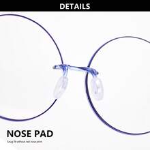 1pc Frameless Round Reading Glasses, Leopard Print Design On Temples, With High-Quality Metal Hinges, Suitable For Women's Daily Wear - White - View 7