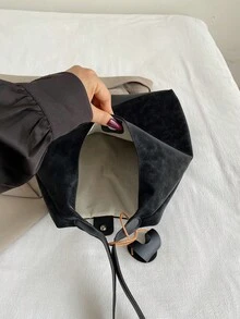 Túi xách cỡ lớn thời trang dành cho nữ, túi đeo vai thiết kế mới, túi xách thanh lịch. - màu đen - Xem 4