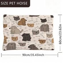 1 pieza Cojín de cama suave para mascotas con pintura artística de cachorro, esterilla lavable para jaula de perro apta para perros pequeños/medianos/grandes, esterilla reversible para cama de gato, para uso en las 4 estaciones - Multicolor - Ver 6