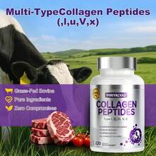 Miriyalyad Collagen Peptides 1800mg | Type I, II, III, V, X | Supports Skin, Hair, Nails & Bones | 120 Capsules Dietary Supplement - 1 CÁI - Xem 7