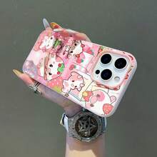 Dulces con temática de vaca y fresa rosa.funda de teléfono Fundas compatibles con ,Apple,VIVO,OPPO,,, y Honor.Fabricadas en silicona TPU,ofrecen protección contra golpes y caídas. - Rosa - Ver 2