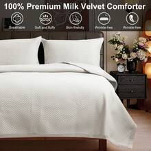 Quilted Bedspreads Set Quilted Bedspreads Microfiber Bedspread Bedding Set, Quilt Set With 2 Pillowcases, 220 X 240 Cm - White - View 5