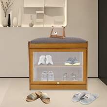 SHIOUCY Sgabello per cambiarsi le scarpe - Castano - Visualizzare 3