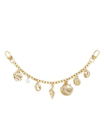 Accesorios de bolso con temática oceánica, colgante de estilo oceánico dorado, accesorios decorativos para bolsos, cadena decorativa para bolsos, cadena de extensión de reemplazo para bolsos, adecuado para bolsos de mano, bolsos de hombro, bolsos cruzados de mujer, llavero de estilo dorado con colgante de cola de pez y estrella de mar.