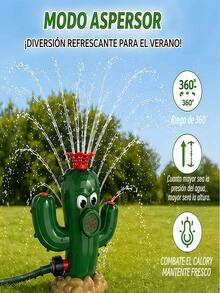 Juguete 2 en 1 Regalo para niños: Juguete de béisbol con rociador de agua de cactus verde: un divertido juego de agua para exteriores, perfecto para fiestas en el jardín y la piscina. - Verde Oliva - Ver 3