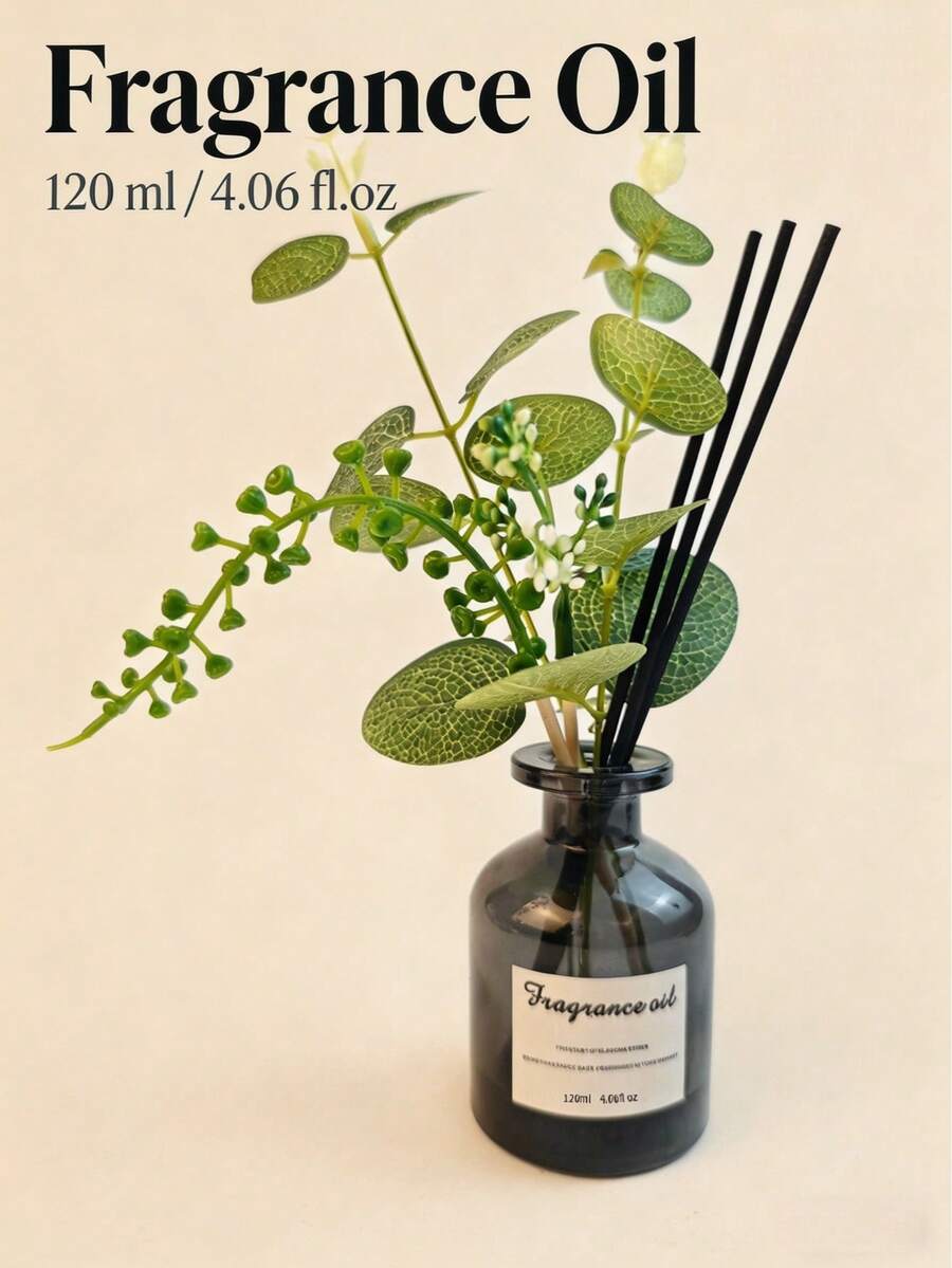 120毫升无焰藤条香薰精油，香草、檀香、草莓香型，适用于客厅、卧室、办公室、浴室、书架、书桌、梳妆台等场所，营造酒店般的氛围香氛 - 多款式 - 查看 1