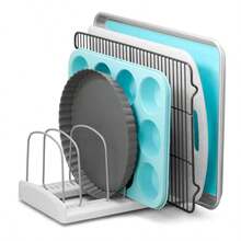 YouCopia StoreMore Organizador de sartenes ajustable Bakeware Rack 11.5"D x 7.3"W x 6.4"H 1 - Blanco - Ver 9