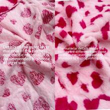 1pc Pet Dog Jacket, With Stand Collar And Zipper For Easy Wear, Fluffy Pink Heart Pattern, Non-Stretch Material, Suggest Sizing Up, Suitable For Small/Medium Dogs & Cats, Pet Outerwear For Cold Weather - Hot Pink - View 5