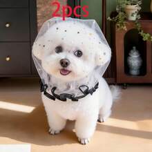 2pcs Cute & Practical Dog Muzzle, Outdoor Use To Prevent Accidental Swallowing, Comfortable & Breathable, Suitable For Pomeranians, Bichons And Other Medium-Small Dogs, Helps Prevent Pets From Licking, Biting, And Eating Inappropriate Items, Convenient And Comfortable For Walking Dogs - Multicolor - View 8