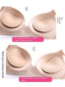 2pcs Soft & Breathable Adhesive Bra Lift Pads, Comfortable Padded Inserts To Enhance Cleavage, Suitable For Sports, Yoga, Parties, Backless Dresses, Swimwear - Multicolor - View 11