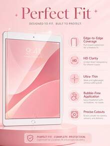 BOLLYMORE 2pcs Ultra-Clear High Definition Tablet Screen Protector, Scratch-Resistant, Anti-Dust, Bubble-Free Screen Film Compatible With Ipad 10th, 11th Gen, Pro 12.9", Mini 6, Daily Tablet Accessories - Clear - View 6