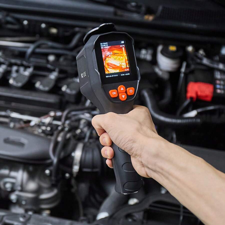 Wärmebildkamera, TISR Superauflösung 240x180, handheld Thermokamera mit 2 MP visueller Kamera, 96x96 IR-Auflösung, 25 Hz Bildwiederholfrequenz, -20 -550 °C, 4 Bildmodi & 6 Farbpaletten - 96 * 96 Pixel Auflösung - Übersicht 1