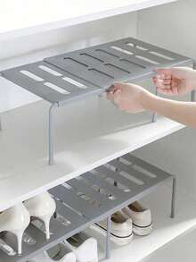 Detachable Multi-Layer Expandable Shoe Rack, Plastic Shoe And Slipper Storage Rack, Suitable For Kitchen, Living Room, Dormitory And Other Spaces, Can Be Placed In Entryway, Under Bed, Bathroom, Walk-In Closet. Expandable Reinforced Shoe Rack. - Multicolor - View 2