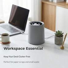 Bộ 11/6 chiếc [hai lớp] Thùng rác mini để bàn hiện đại, thùng rác tròn nhỏ gọn 16cm, giỏ đựng rác để bàn kiểu dáng đẹp, thích hợp cho bàn làm việc văn phòng, bàn trang điểm phòng tắm, quầy bếp, phòng ngủ và bàn cà phê, màu đen/trắng - Xám - Xem 2