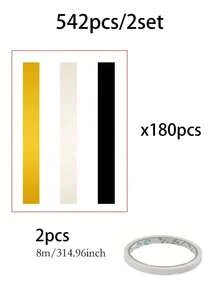 2/1set Graduation Party Paper Chain DIY Kit, Gold White Black Handmade Decoration Materials; Graduation DIY Paper Chain Hanging Decor, Graduation Ceremony Streamer Decor, Graduation Party Photo Backdrop, Graduation Ceremony Atmosphere Decor, Graduation DIY Activity Supplies, Graduation Surprise Party Decorations, Birthday Party Paper Chain Decor, Theme Party Atmosphere Supplies - View 10