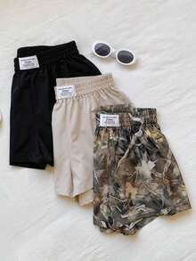 3-Piece Set Of Women's Solid Color And Patterned Shorts - Multicolor 14 - View 4