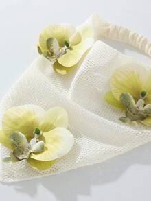 1 chiếc khăn trùm đầu nữ thiết kế hoa văn độc đáo, thời trang xuân/hè, thêu hoa lan xếp nếp, thích hợp để đội hàng ngày, đi nghỉ mát, du lịch, sinh nhật. - Nhiều màu - Xem 3
