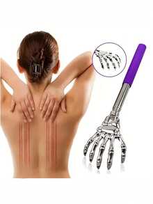 1/2 chiếc dụng cụ gãi lưng bằng thép không gỉ có thể điều chỉnh độ dài, thiết kế tay cầm tiện dụng, hình móng vuốt độc đáo, dụng cụ giảm ngứa cầm tay tiện lợi. - Nhiều màu - Xem 18