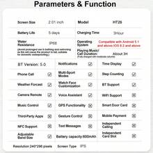 Reloj inteligente para hombres de 2.01 pulgadas con linterna LED, pantalla grande HD, llamadas inalámbricas y notificaciones de SMS, múltiples modos deportivos, aleación de zinc, reloj inteligente para deportes al aire libre, compatible con iOS y Android - Multicolor - Ver 12