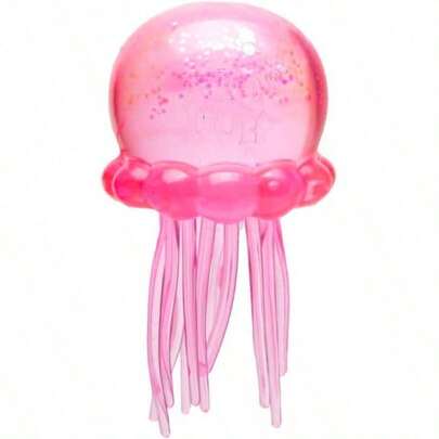 NeeDoh Luminous Jellyfish Squeeze Toy: Transparent Ocean Creature Anxiety Relief Soft Fun Toy Suitable For Teenagers, Office Workers, Great For Classroom, Party Favors, Gift Bag Fillers, Gifts