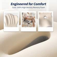 Ergonomic Seat Cushion, Office Lumbar Support Cushion, Posture Correction For Prolonged Sitting, Lumbar Support, Student Office Chair Lumbar Pad, Memory Foam Lumbar Support. - A - View 5