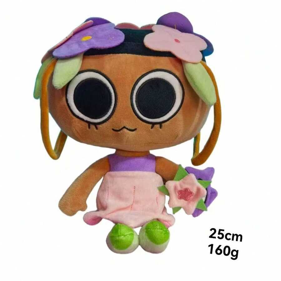9.8" Dandy's World Bassie Plush Toy Cute Flower Girl Stuffed Doll Soft Plushie Gift For Fans Kids - Brown - View 1
