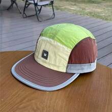 Gorra de béisbol de ala corta con bloques de color Dopamine, de secado rápido, para protección solar al aire libre, para pesca, vacaciones y festivales - A - Ver 6