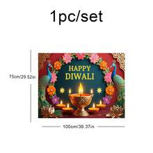 HAPPY DIWALI Party Decoration Background Wall Banner Festival Gathering Backdrop Poster Hanging Cloth 1 Set 1 Piece - Multicolor - View 9