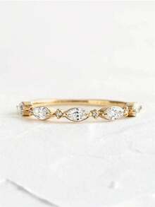 1 chiếc nhẫn đá Cubic Zirconia quyến rũ, phù hợp cho nữ, lý tưởng cho đám cưới, lễ đính hôn, tiệc kỷ niệm, quà tặng ngày Valentine. - 1 # - Xem 2