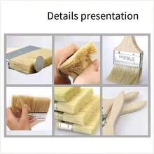 3in/3.94in Bristle Brush With Wooden Handle, Suitable For Baking, Grilling, Pancake Coating, Industrial Pig Hair Brush, Paint Brush, Soft Hair Brush, Grilling, Home Decoration, Glue, Paint Cleaning Household Brush - A - View 6