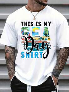 Men's Casual Short Sleeve T-Shirt, 1 Piece, 100% Heavy Cotton - Comfortable Crew Neck, Soft And Adorable T-Shirts, Loose And Comfortable - White - View 6