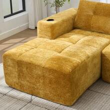 258 Cm Wide, Fully Folded L-Shaped Sofa With Three Cushions – A Classic, Minimalist And Comfortable Sofa, Perfect For Small Living Rooms And Apartments. - 黃色 - 查看 10