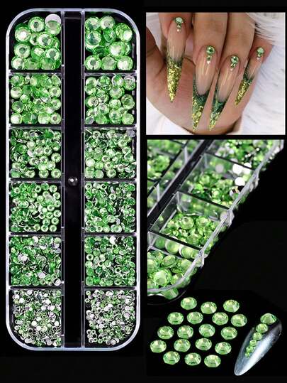 Pink Nail Art Rhinestones Kits, 2/3/4/5/6Mm Flat-Back Rhinestones, Approx 1500Pcs Rhinestones Sparkling Glitter Ab Rhinestones For Nail For Diy Crafts Mugs Bottles Tumblers Clothes Makeup Nail Manicure Nail Charms Nail Gems Nail Supplies Nails