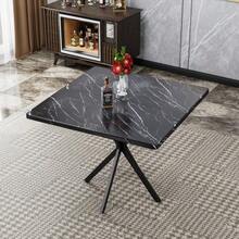 Square Dining Table, Mid-Century Modern Style Square Dining Table For 4-6 People, Coffee Table For Kitchen, Dining Room, Office, Space Saving. - Black - View 2