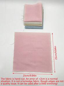 4pcs 25cm X 25cm Linen-Like Fabric, Soft Muted Tones In Pink, Beige, Blue & White, Suitable For Embroidery, Traditional Clothing, Holiday Decor, Gift Wrapping And Various Craft Projects - Imitation Linen - View 11