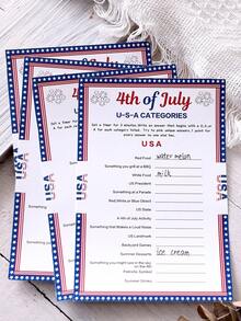 4th Of July USA Category Game Cards, American Independence Day U-S-A Category Party Table Game Cards, Patriotic Theme Holiday Interactive Q&A Cards, Celebration Party Activity Props - View 10