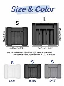 1 pieza Caja de almacenamiento de cubertería, bandeja organizadora de cubiertos ajustable, caja de almacenamiento de cajón de plástico retráctil, organizador divisor de cajón, bandeja de almacenamiento, para almacenamiento de diversos utensilios de cocina, herramienta de almacenamiento de cocina - Multicolor - Ver 11
