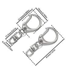 10pcs Lobster Clasp Key Ring Keychain C Shape Clasps Connector Hook For DIY Jewelry Making Findings Key Chain Accessories - White K - View 13