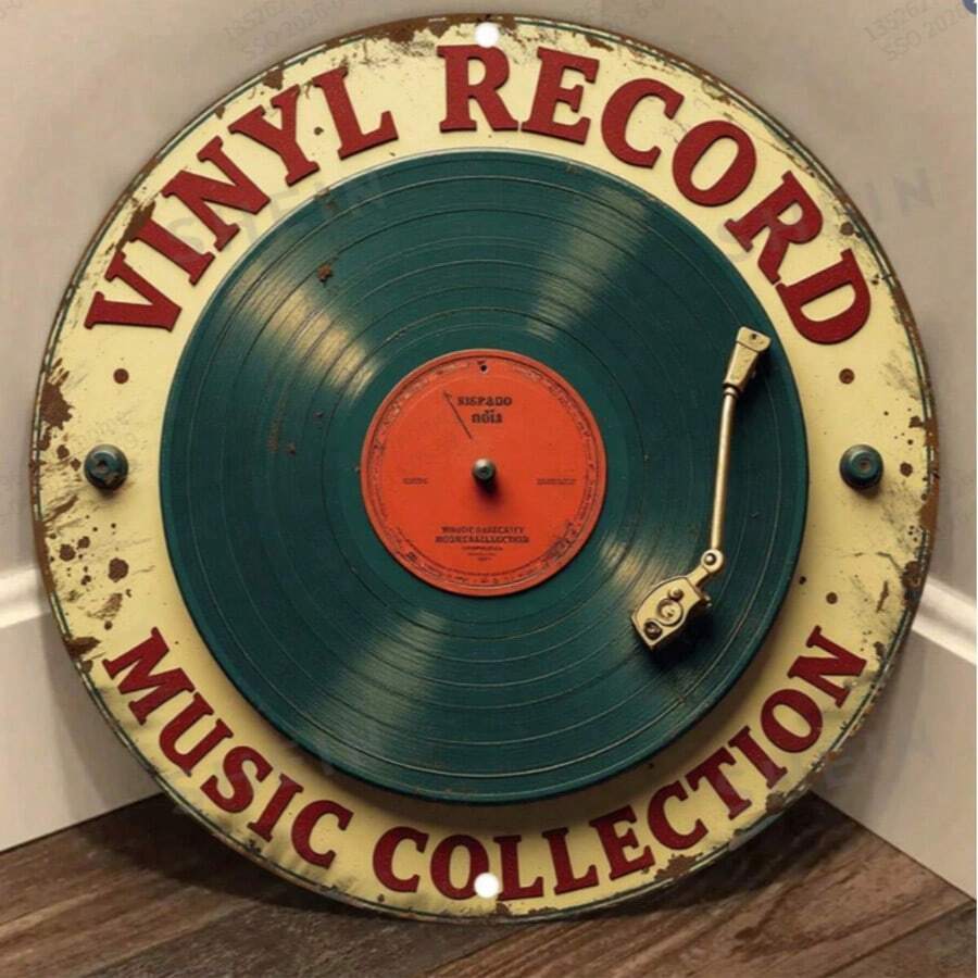 2D Flat Printed Vinyl Record Music Collection Decor, Art Goes Beyond Paper, Creative 2D Decorative Acrylic Plaque In Retro Minimalist & Artistic Styles, Suitable For Furniture, Office, Cafe, Study, Bedroom, Bar, Stores And More To Create A High-End Artistic Ambiance
