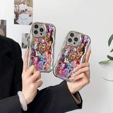 Papel tapiz con collage colorido de personajes de Ever After Highfunda de teléfono Fundas compatibles con ,Apple,VIVO,OPPO,,, y Honor.Fabricadas en silicona TPU,ofrecen protección contra golpes y caídas. - Plateado - Ver 4
